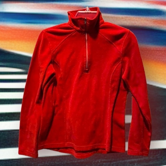 Lands End red fleece pull over‎ shirt XS - Picture 1 of 4